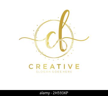 CF feminine logo. Usable for Nature, Salon, Spa, Cosmetic and Beauty Logos. Flat Vector Logo Design Template Element. Stock Vector