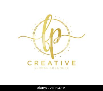 FP feminine logo. Usable for Nature, Salon, Spa, Cosmetic and Beauty Logos. Flat Vector Logo Design Template Element. Stock Vector