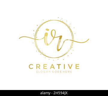 IR feminine logo. Usable for Nature, Salon, Spa, Cosmetic and Beauty Logos. Flat Vector Logo Design Template Element. Stock Vector