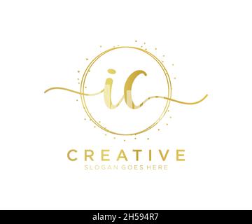 IC feminine logo. Usable for Nature, Salon, Spa, Cosmetic and Beauty Logos. Flat Vector Logo Design Template Element. Stock Vector