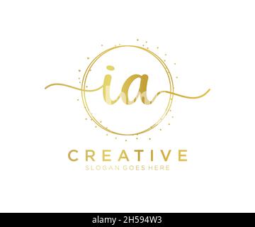 IA feminine logo. Usable for Nature, Salon, Spa, Cosmetic and Beauty Logos. Flat Vector Logo Design Template Element. Stock Vector