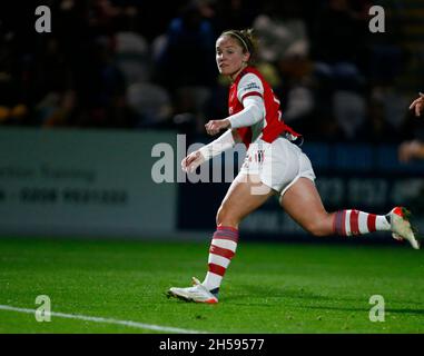 Borehamwood, UK. 07th Nov, 2021. BOREHAMWOOD, ENGLAND - NOVEMBER 07 : Kim Little of Arsenal scores during Barclays FA Women's Super League between Arsenal Women and West Ham United Women at Meadow Park, Borehamwood, UK on 07th November 2021 Credit: Action Foto Sport/Alamy Live News Stock Photo