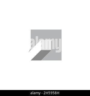 square 3d shadow gradient object symbol logo vector Stock Vector