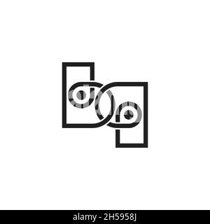 letter bq link dots overlap line logo vector Stock Vector