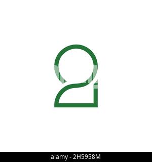 number two rotation circle geometric logo vector Stock Vector