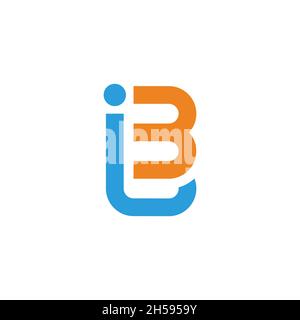 letter bj simple colorful geometric abstract logo vector Stock Vector