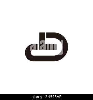 letter dl simple geometric line logo vector Stock Vector