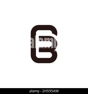 abstract letter gb simple linked geometric line logo vector Stock Vector