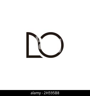 letter lo linked circle rotation geometric logo vector Stock Vector