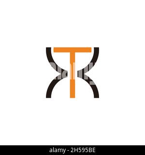 letter t time sand watch symbol logo vector Stock Vector