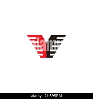 letter vy simple colorful motion shadow logo vector Stock Vector