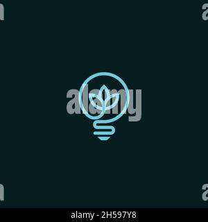 vector illustration. logo with natural light shape with line art concept. technology and computer. Stock Vector