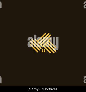 vector illustration. embroidered house logo. real estate, home and furnishing. Stock Vector