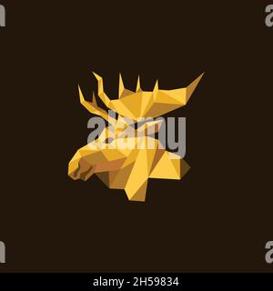 vector illustration. reindeer head logo with a modern shape. art and animal. Stock Vector