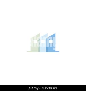 vector illustration. logo with the concept of layered paper mill form in different colors. industrial. Stock Vector