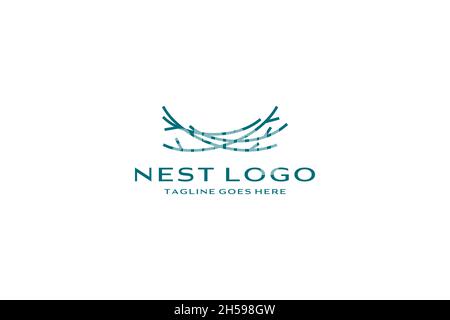 Bird nest logo design vector icon Stock Vector