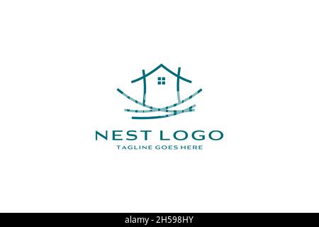 Bird nest logo design vector icon Stock Vector