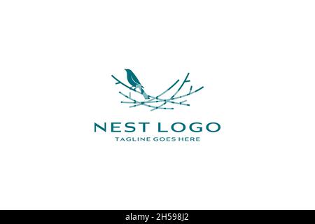 Bird nest logo design vector icon Stock Vector