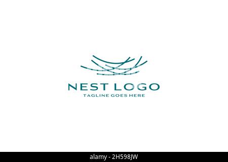 Bird nest logo design vector icon Stock Vector