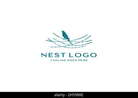 Bird nest logo design vector icon Stock Vector