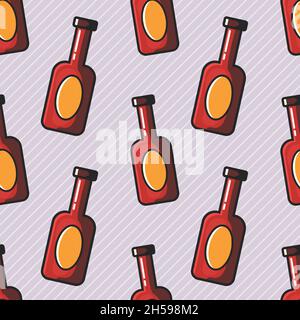 beer bottle seamless pattern vector illustration Stock Vector