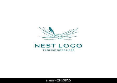 Bird nest logo design vector icon Stock Vector