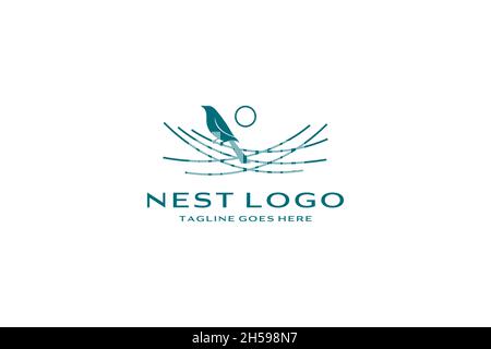 Bird nest logo design vector icon Stock Vector