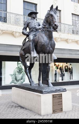 Teddy Roosevelt on horseback statue in San Antonio, Texas. Stock Photo