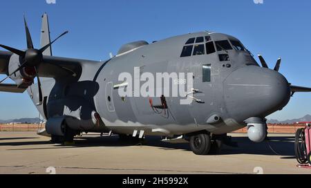 Tucson, USA - November 6, 2021: A U.S. Air Force AC-130J Ghostrider gunship from Cannon Air Force Base. Stock Photo