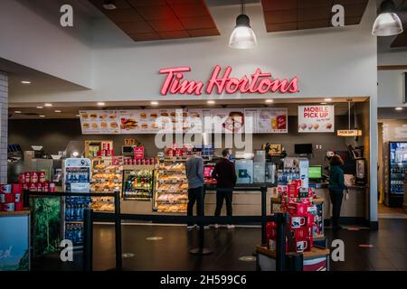 Tim Hortons is a popular coffee chain in Canada Stock Photo