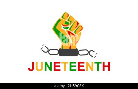 Vector illustration junetteenth isolated on white background. Stock Vector