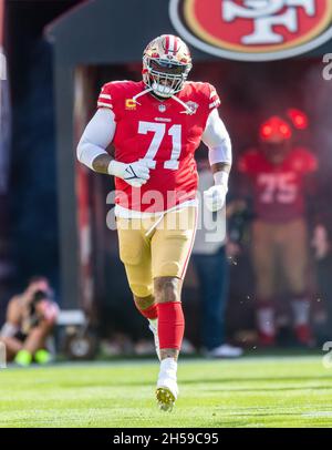 San Francisco 49ers Tackle Trent Williams (71) Walks On The Sideline ...