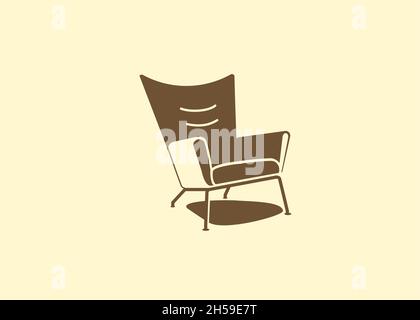 modern armchair furniture silhouette illustration vector Stock Vector