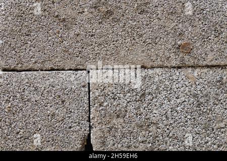 Close up of a stony brick gray wall Stock Photo