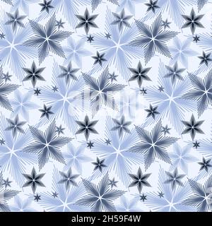 Christmas seamless pattern with colored snowflake, winter festive ornament for textile design and wrapping paper for gifts Stock Vector