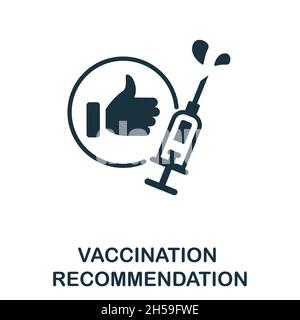 Vaccination Recommendation icon. Monochrome sign from vaccination collection. Creative Vaccination Recommendation icon illustration for web design Stock Vector