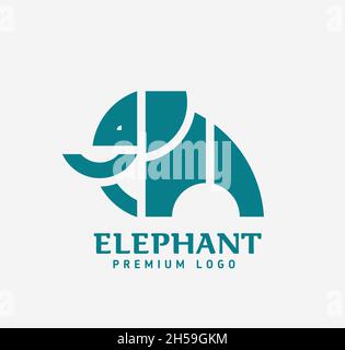 geometric shape of elephant logo vector geometric shape illustration vector Stock Vector