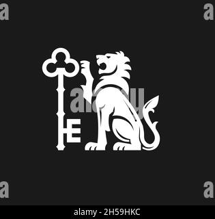 Luxury heraldic Royal Lion King logo design, Vintage Crest luxury logo vector illustration Stock Vector