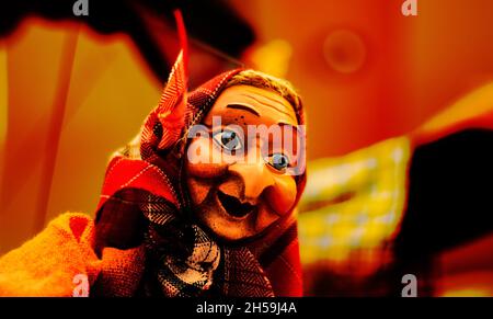 the Befana comes at night to bring gifts to good children Stock Photo