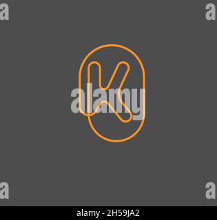 Simple and luxurious letter k with thin geometric lines vector Stock Vector