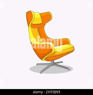 Nordic luxury relaxing single sofa vector illustration Stock Vector