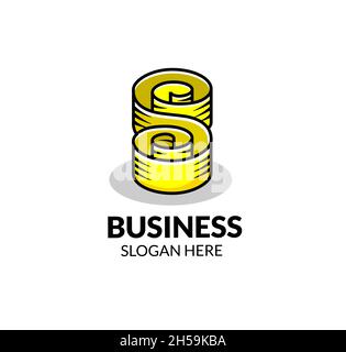 roll paper as letter s with bright color vector logo symbol illustration Stock Vector