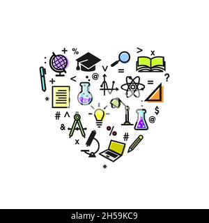 education icon creative object forming a heart image vector illustration Stock Vector