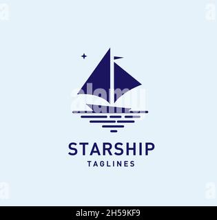 simple ship with star logo vector illustration Stock Vector