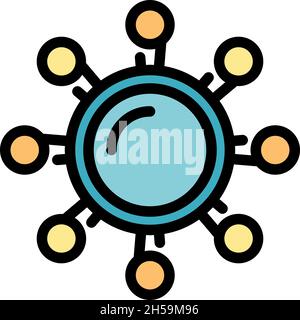 Bulgaricus microorganism icon. Outline bulgaricus microorganism vector icon color flat isolated Stock Vector