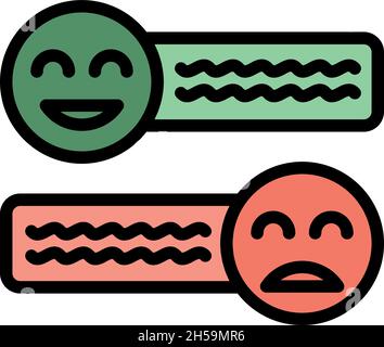 Chat product review icon. Outline chat product review vector icon color flat isolated Stock Vector