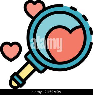 Search like product review icon. Outline search like product review vector icon color flat isolated Stock Vector