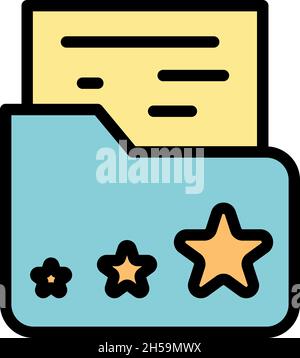Folder product review icon. Outline folder product review vector icon color flat isolated Stock Vector