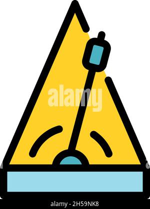 Stopwatch metronome icon. Outline stopwatch metronome vector icon color flat isolated Stock Vector