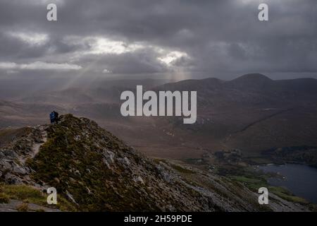 Mount Errigal summit in Donegal, Ireland Stock Photo